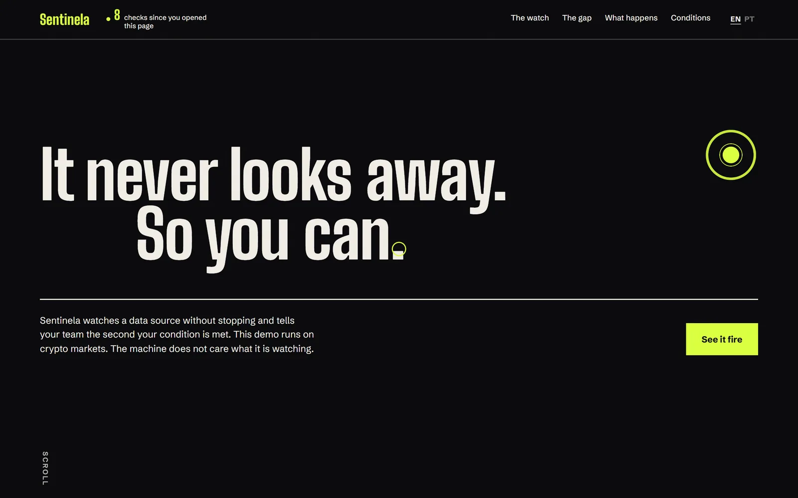 Sentinela — home page
